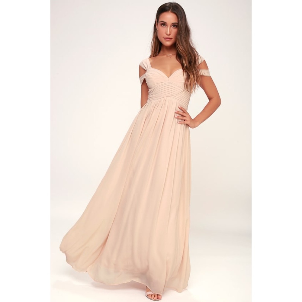Lulu’s make me move blush pink maxi formal dress
